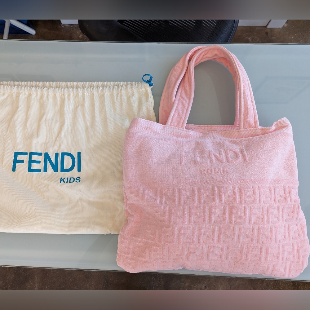 Fendi Kids FF Embossed Pink Towel Bag (Brand New with Tags)